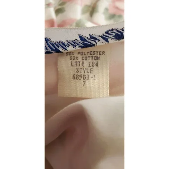 Vintage Sylvia Whyte Girl's Pink White Floral Special Occasions Dress Size 7